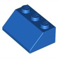 Lego kostka (kostička) 2x3 sklon (šikmá) 45°, modrá (303823, 4112233, 4580925)